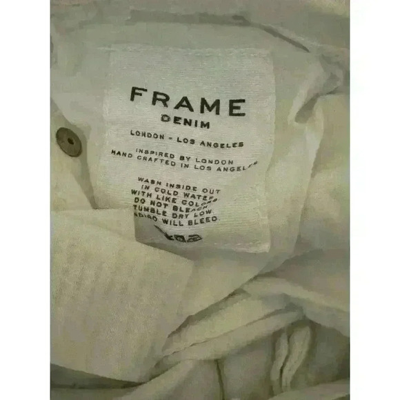 Frame Denim Women's Le Skinny De Jeanne White Distressed Jeans Size 30 - Picture 5 of 9